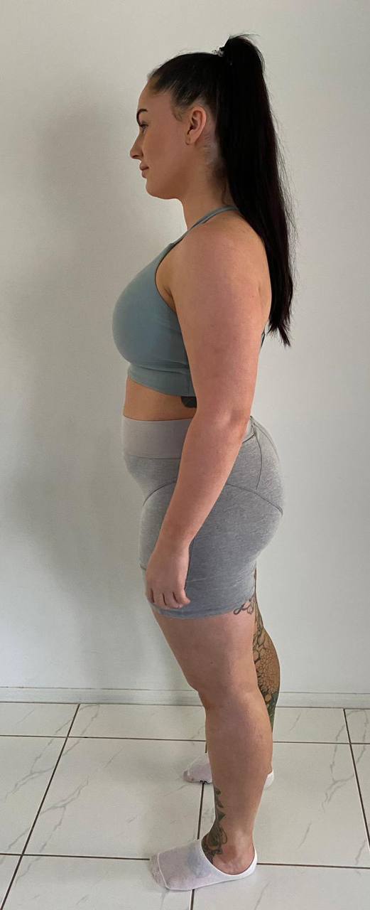 Women’s transformation before side view